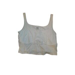 Victoria's Secret Size XXL Cropped white Tank Top W/Shelf Bra Plus Size